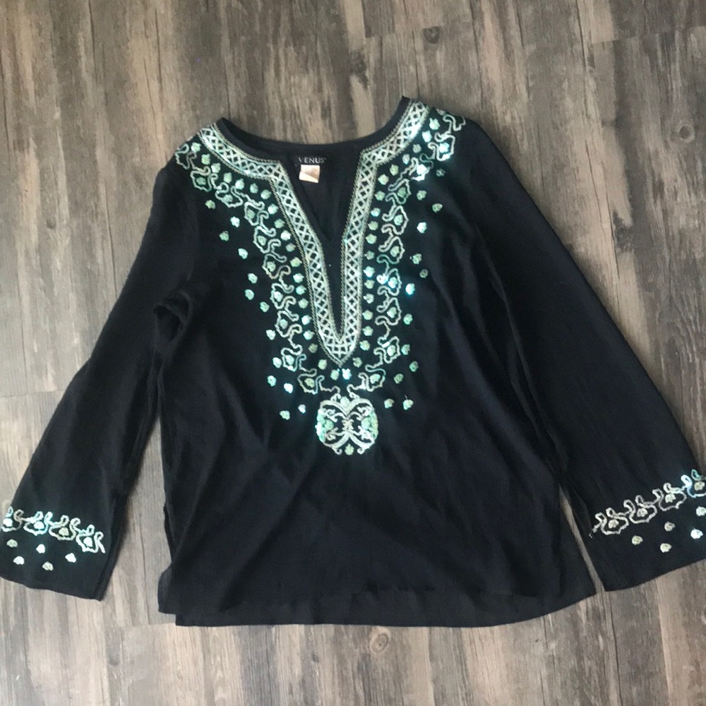 Sequined swimsuit coverup
